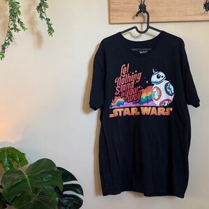 Star Wars Black Tee with BB-8 and Rainbow Design